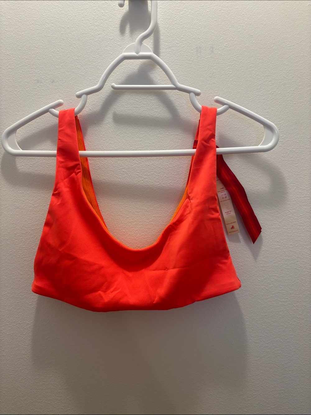 Left On Friday Orange-Red ‘Escape’ Bikini Top